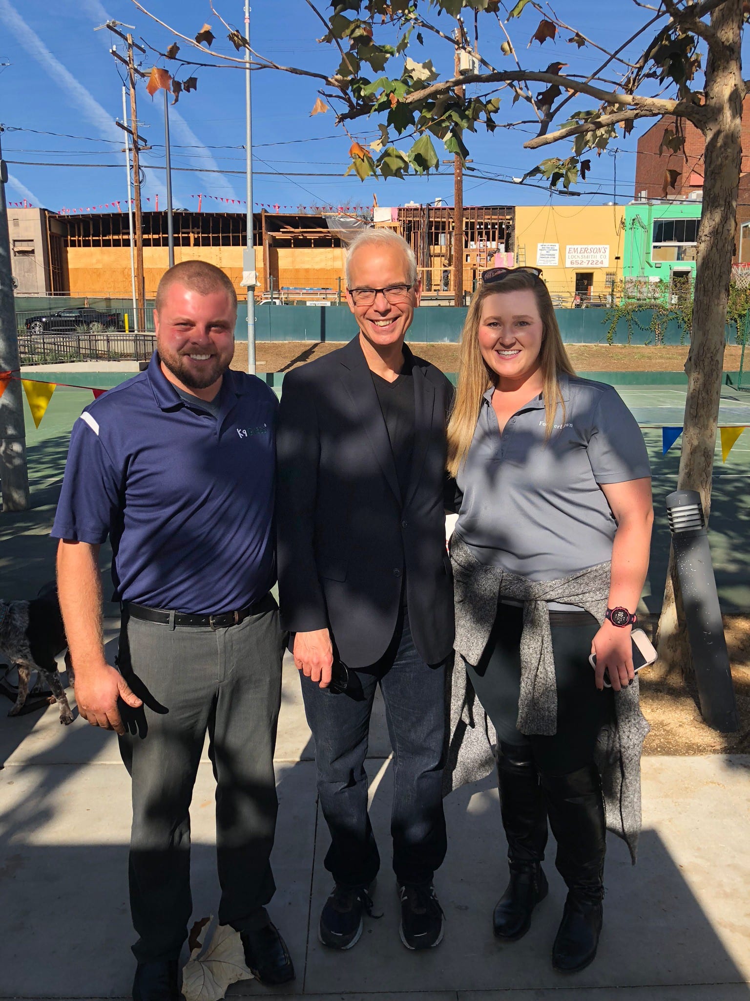 Beth and Corey from ForeverLawn Pacific Coast with Mayor John Heilman